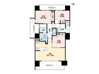 プレミスト札幌ステーション URBAN SEED(3LDK/9階)の間取り写真