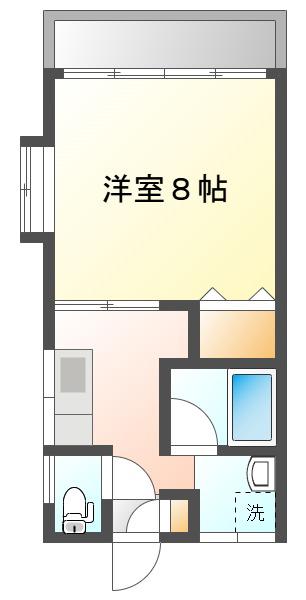 フェヴァリー白崎(1K/2階)の間取り写真