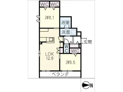 GRAND LUCE KURUMAMICHI(2LDK/3階)の間取り写真