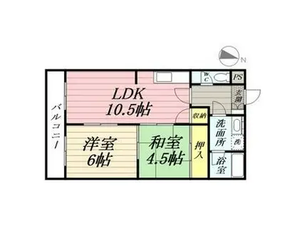 レジデンス領下(2LDK/3階)の間取り写真