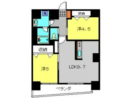BICHINADA(2LDK/2階)の間取り写真