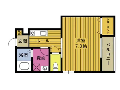 ヴァローレ臼杵(1K/1階)の間取り写真