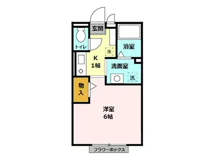 コンフォートヒル(1K/2階)の間取り写真