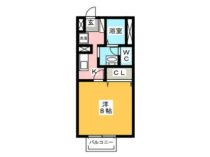 マ・メゾン大羽根(1K/2階)の間取り写真