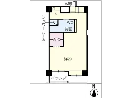 猪村ビルディング(ワンルーム/11階)の間取り写真