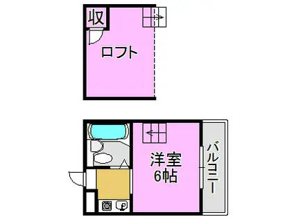 スリーテンロフト(1K/3階)の間取り写真