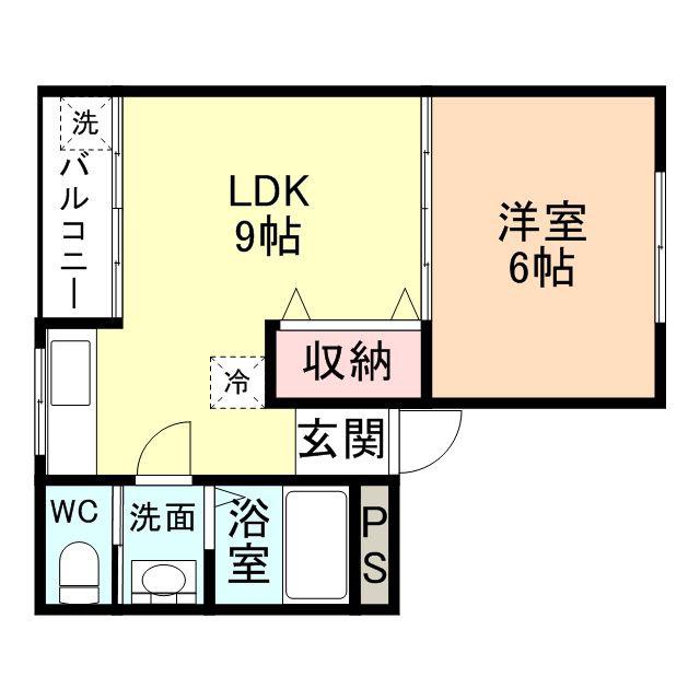清水ハイツ(1LDK/3階)の間取り写真