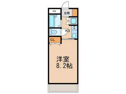 コーポエクセルⅡ(1K/2階)の間取り写真