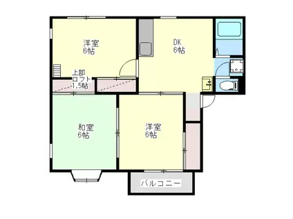 コーポラス紫陽花(3DK/2階)の間取り写真