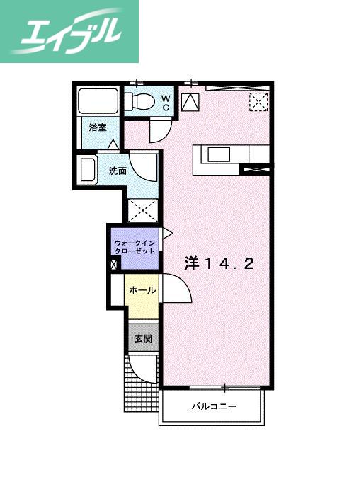 OAZO B(ワンルーム/1階)の間取り写真