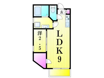 BRIDGE(1LDK/1階)の間取り写真