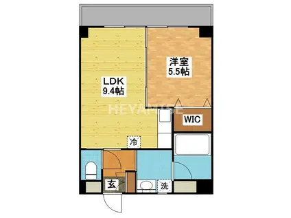 プラスパー築町(1LDK/3階)の間取り写真