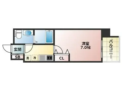 セレニテ三国プリエ(1K/8階)の間取り写真