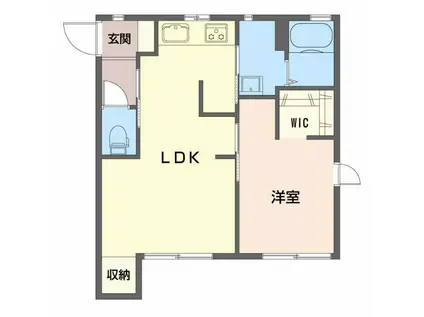 スプリングタウンKOBA B(1LDK/2階)の間取り写真