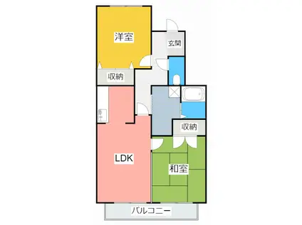 PCM WAUWAU99(2LDK/1階)の間取り写真