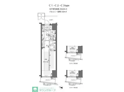 ZOOM都庁前(1K/5階)の間取り写真