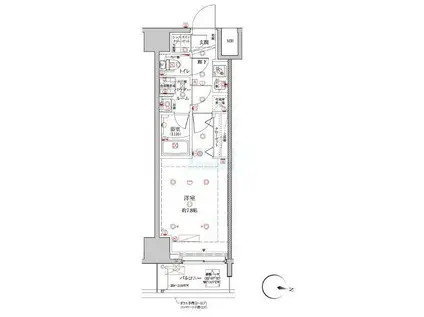 クレイシア板橋本町(1K/9階)の間取り写真