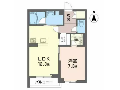 エストグラン虎丸(1LDK/2階)の間取り写真