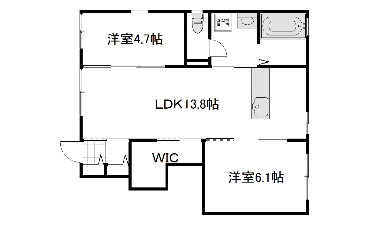 クレセオ西長瀬(2LDK/1階)の間取り写真