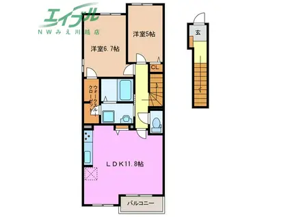 M・プラム III(2LDK/2階)の間取り写真