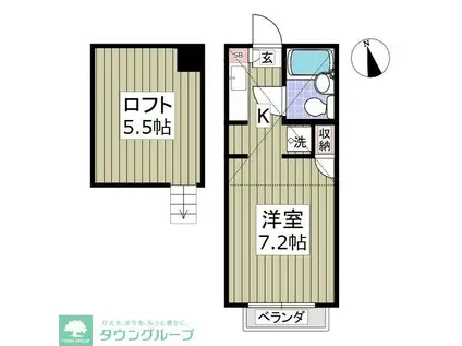 ライトサーム久米川(ワンルーム/1階)の間取り写真