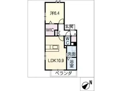 ラサーナ桂(1LDK/1階)の間取り写真