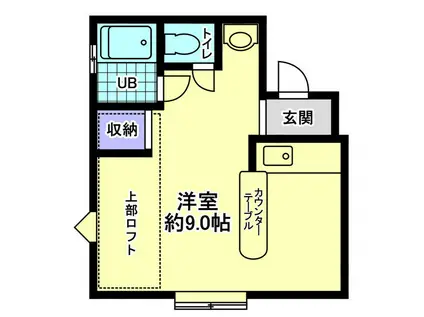 信開セルーラ駅北(ワンルーム/2階)の間取り写真