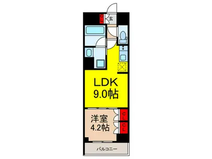 クレストコート日本橋浜町(1LDK/6階)の間取り写真