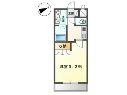 プランドール(1K/2階)の間取り写真