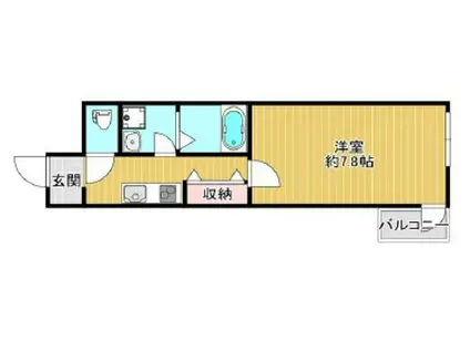 グローハイツ(1K/1階)の間取り写真