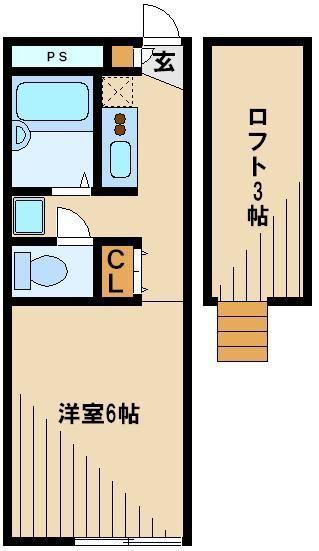 レオパレスメルベーユII(1K/2階)の間取り写真
