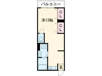 FELICE手柄(ワンルーム/3階)の間取り写真