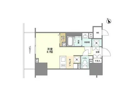 BLESS蔵前(ワンルーム/2階)の間取り写真