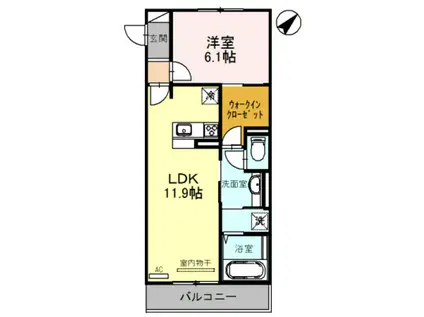 LALUCETY(1LDK/2階)の間取り写真