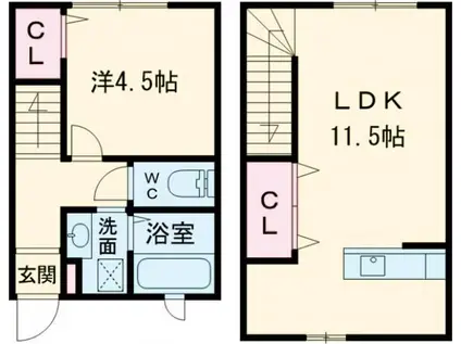CREDO基山II(1LDK/1階)の間取り写真