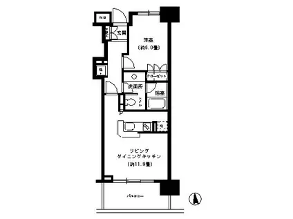 KDXレジデンス芝公園(1LDK/5階)の間取り写真