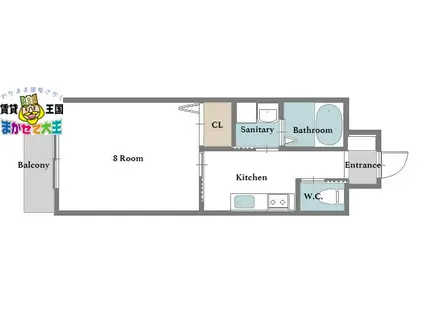 EVERGREEN SHIANBASHI(1K/2階)の間取り写真