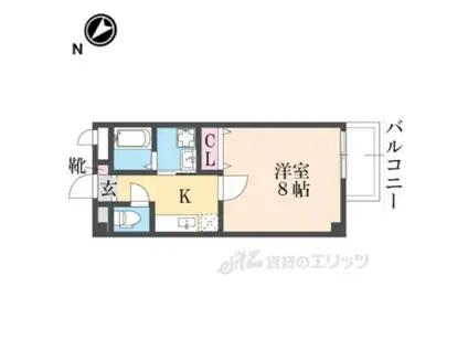 ラビータ(1K/2階)の間取り写真