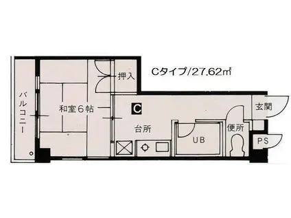 パラツイーナ光南(1DK/4階)の間取り写真