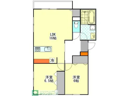 チューリップツリーハウスII(2LDK/1階)の間取り写真