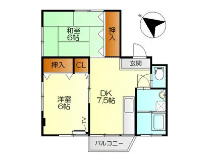 木原ビル(2DK/3階)の間取り写真