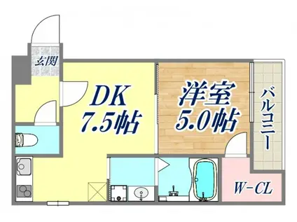 フジパレス兵庫須佐野1番館(1DK/1階)の間取り写真