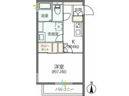 コンフォートエスト(1K/2階)の間取り写真