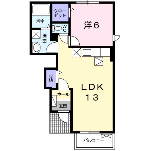 レフィーノ(1LDK/1階)の間取り写真