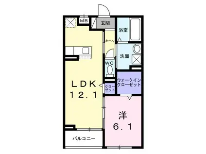 クラリエート(1LDK/2階)の間取り写真