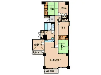 芦屋緑13号棟(4LDK/2階)の間取り写真