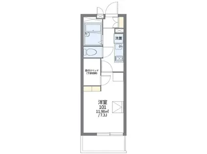 レオパレスコンフォニティ(1K/1階)の間取り写真