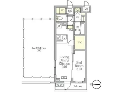 アジールコート都立大学(1LDK/3階)の間取り写真
