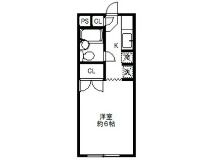 リリエハイム(1K/1階)の間取り写真
