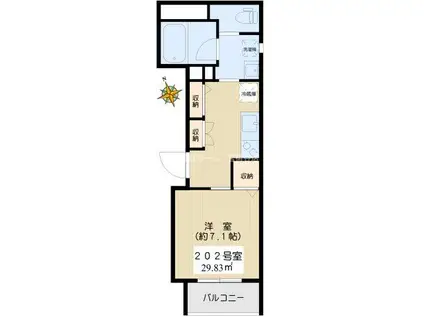 BON SIGNE(1K/2階)の間取り写真